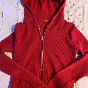 Brandy Melville Cropped Red Arden Hoodie